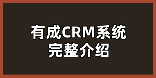 有成CRM系统完整介绍